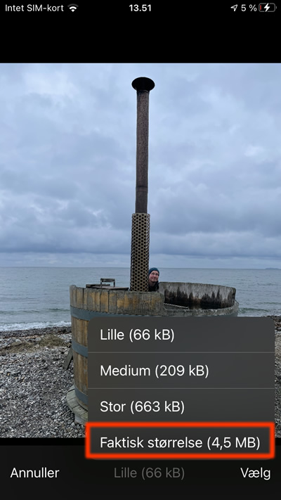 Use actual size