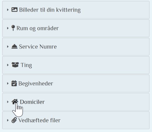 Udvid domiciler fanen
