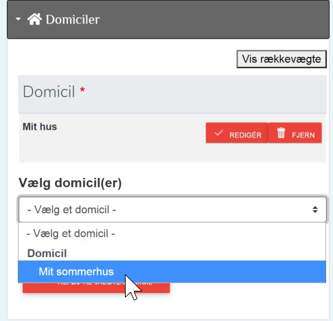 Vælg yderligere domicil